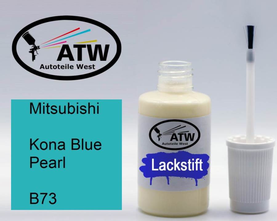 Mitsubishi, Kona Blue Pearl, B73: 20ml Lackstift, von ATW Autoteile West.